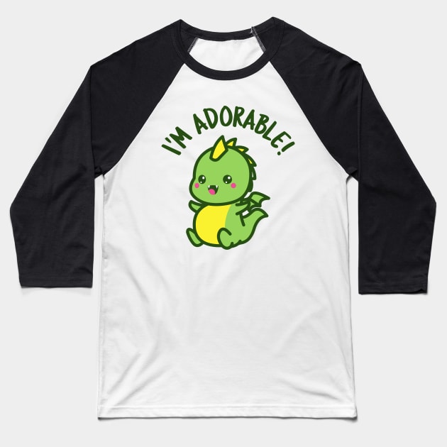 Adorable Dragon Baseball T-Shirt by dflynndesigns